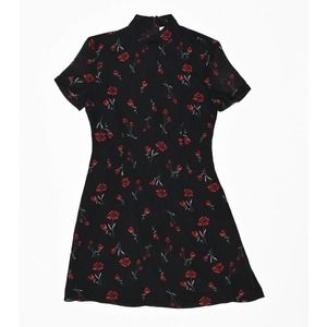 BB Dakota Black and Red Floral Mini Dress